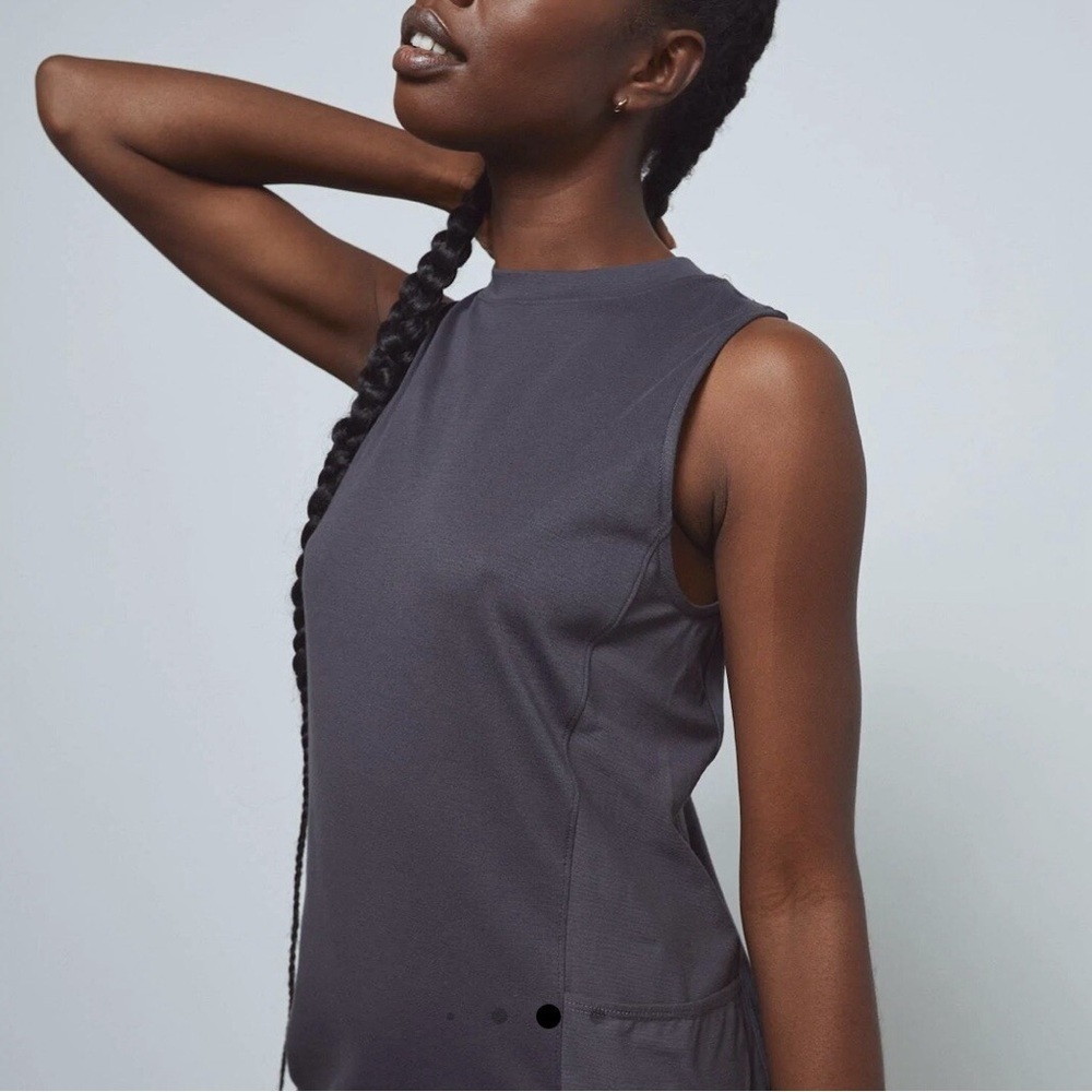 Lunya Womens Cool Panel Sleeveless Maxi Dress Grey Pockets XS - Picture 6 of 16